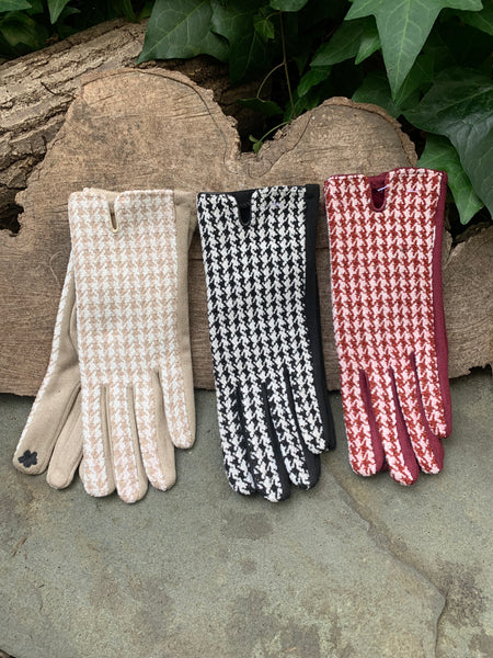 Checked Patterned Gloves