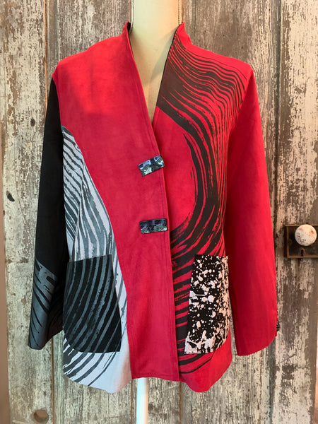 Ultra Faux Suede Jacket Red