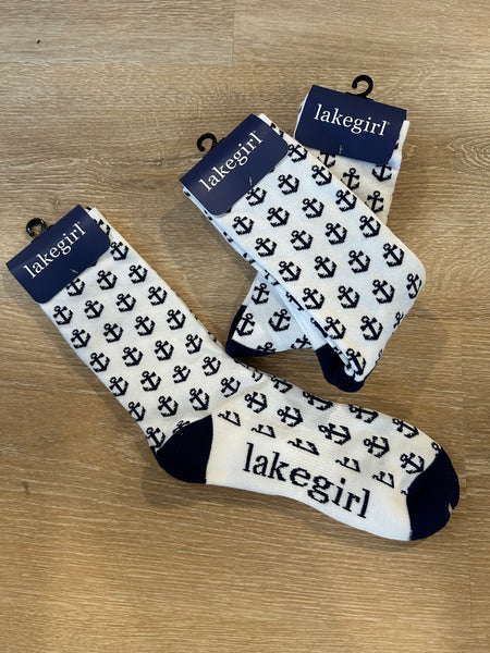 Lake Girl Anchor Crew Socks