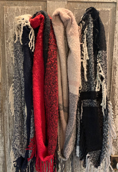 Fringe Colorblock Infinity Scarf